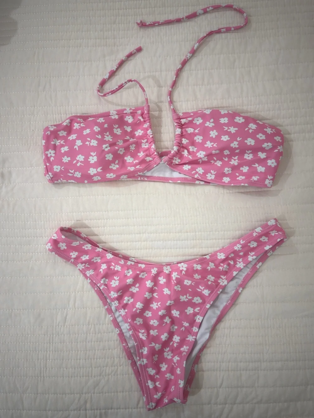 Pink Floral Two-Piece Bikini Set